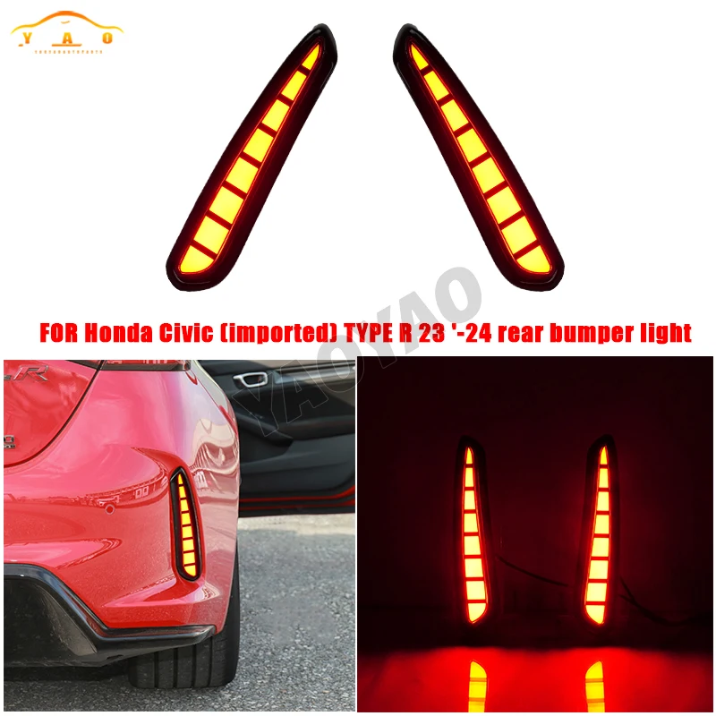 

Car LED Reflector Lamp Rear Fog Lamp Bumper Light Brake Dynamic Turn Signal For Honda Civic Type R 2023-2024