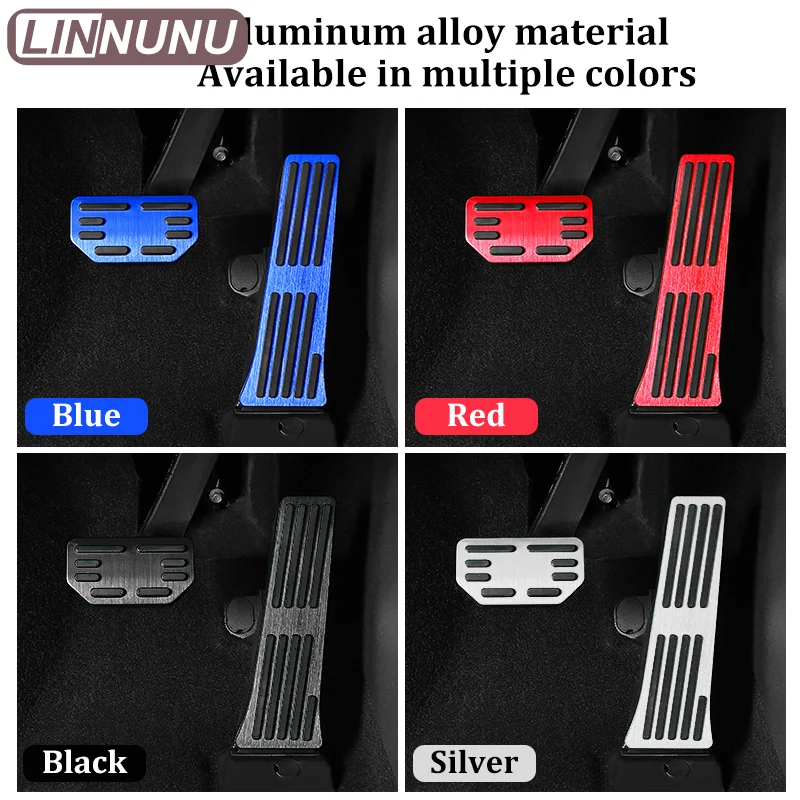 LINNUNU Car Pedals Cover Aluminum Automatic Brake Gas Accelerator Non-Slip Foot Pedal Pad Kit Auto Accessories For Leapmotor C10