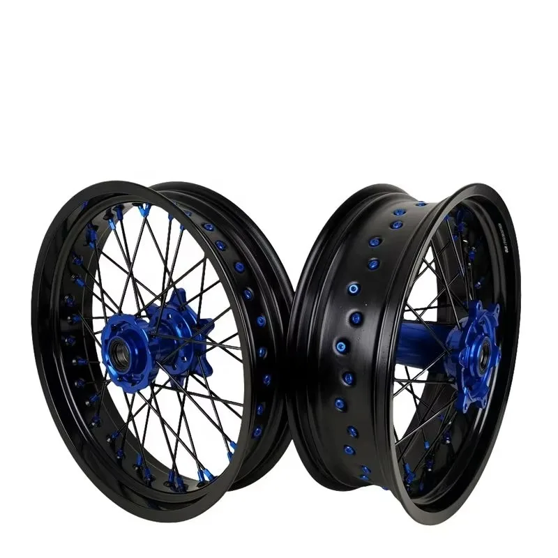 For Yamaha WR YZ125 YZ250 YZF250 YZF450 17 Inch Supermoto Wheel Set CNC Aluminum Alloy Motard Racing Performance Motocross Rims