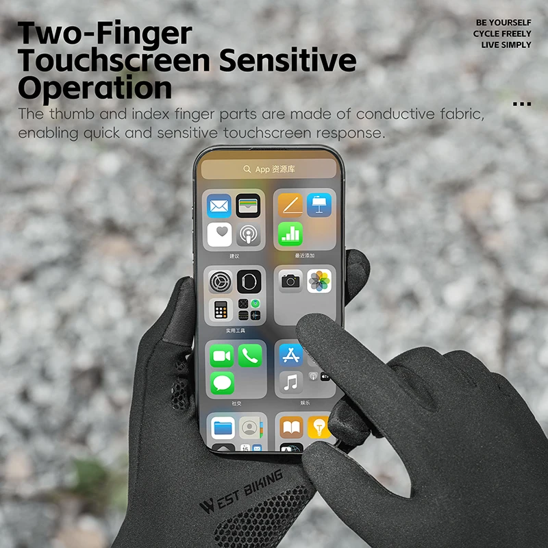 غرب ركوب الدراجات الحرارية قفازات ركوب الدراجات الشتاء الصوف يندبروف قفازات الدراجة شاشة تعمل باللمس قفازات كاملة الأصابع معدات ركوب الدراجات في الهواء الطلق