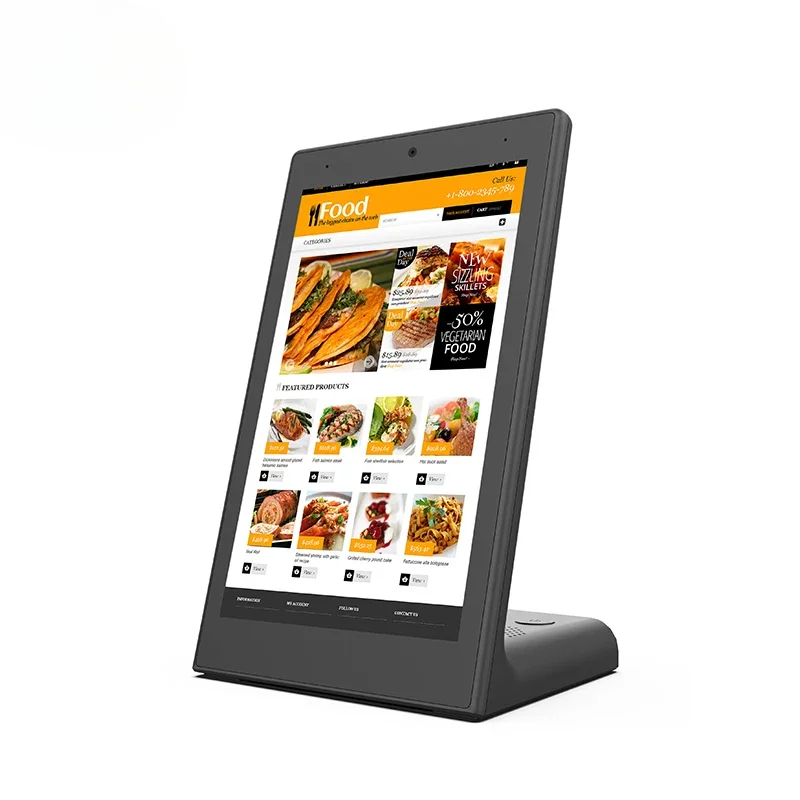 L Shape Capacitive Touch Screen Customer Feedback Evaluator Restaurant Bank Ordering RJ45 NFC POS Desktop Android Tablet