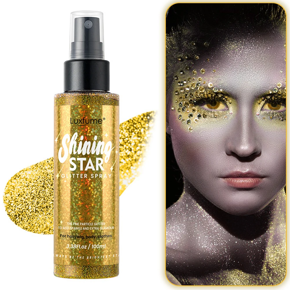 

100Ml Hair Style Glitter Spray For Hair Body Clothes Shimmer Glitter Hairspray Body Glitter Rave Glitter Festival Accessories