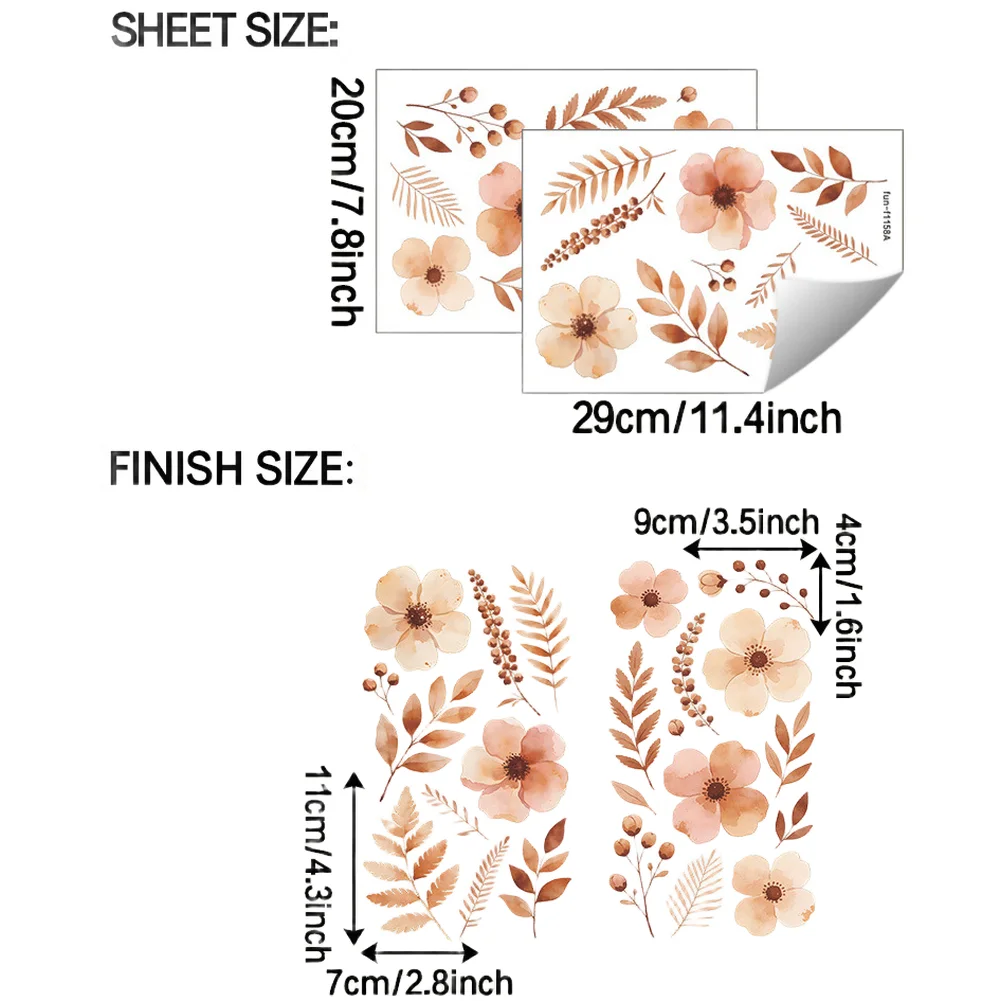 Bedroom Decor Sticker As Shown In The Figure Floral Wall Decal Sturdy Pvc Material Easy To Clean Delicate Flower Pattern