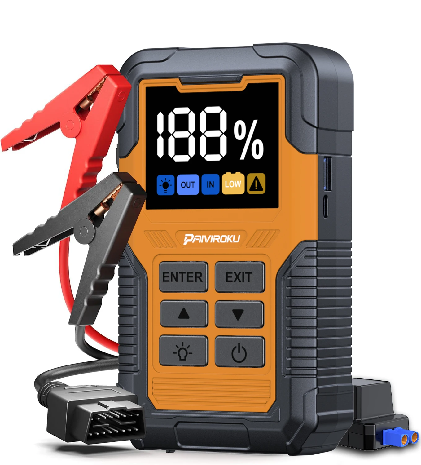

Автомобильное пусковое устройство с OBD2-сканером, 5000А, для запуска двигателя, считыватель кодов неисправностей, диагностический инструмент