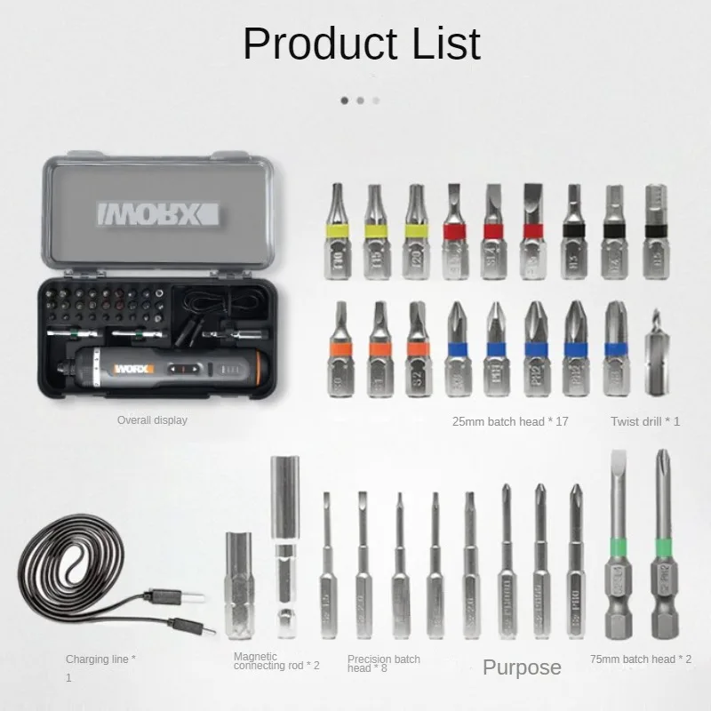 Xiaomi Worx 4V Electrical Screwdriver Set WX242 Smart Cordless Power Screw Driver Mini Electric Drill Home Repair Power Tools