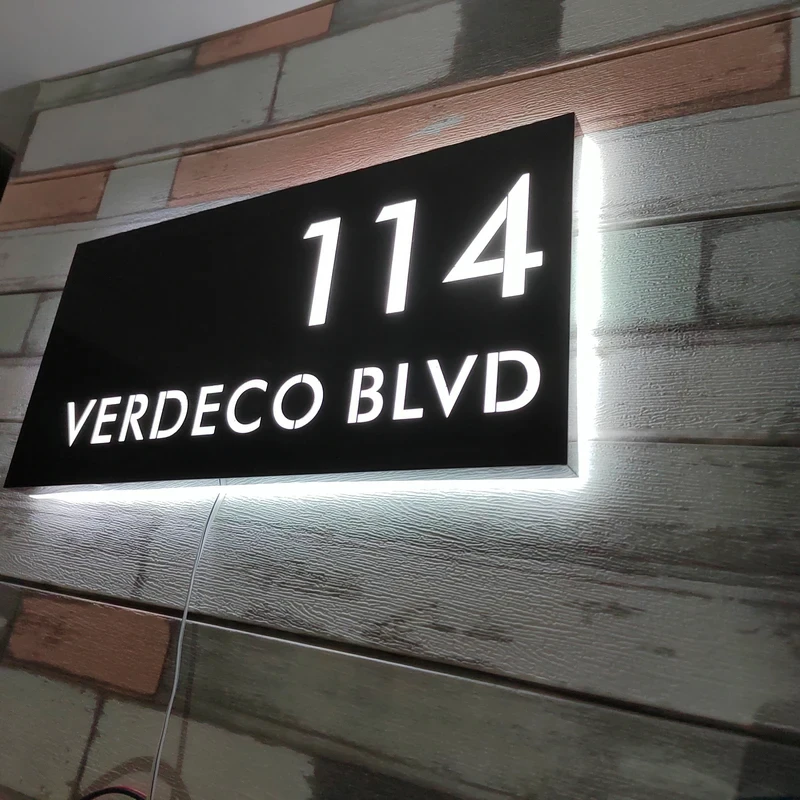 Imagem -05 - Led Acrílico Luminous House Number Placa Sinal de Endereço Luz Branca ou Amarela Fonte de Alimentação Disponível Home Art 220v