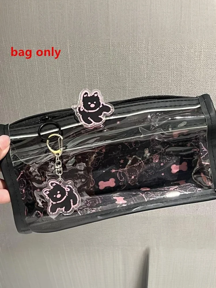 

Cartoon Translucent Pencil Case Multi-layer Vertical Large-capacity Stationery Storage Bag School Supply Cosmetic Bag