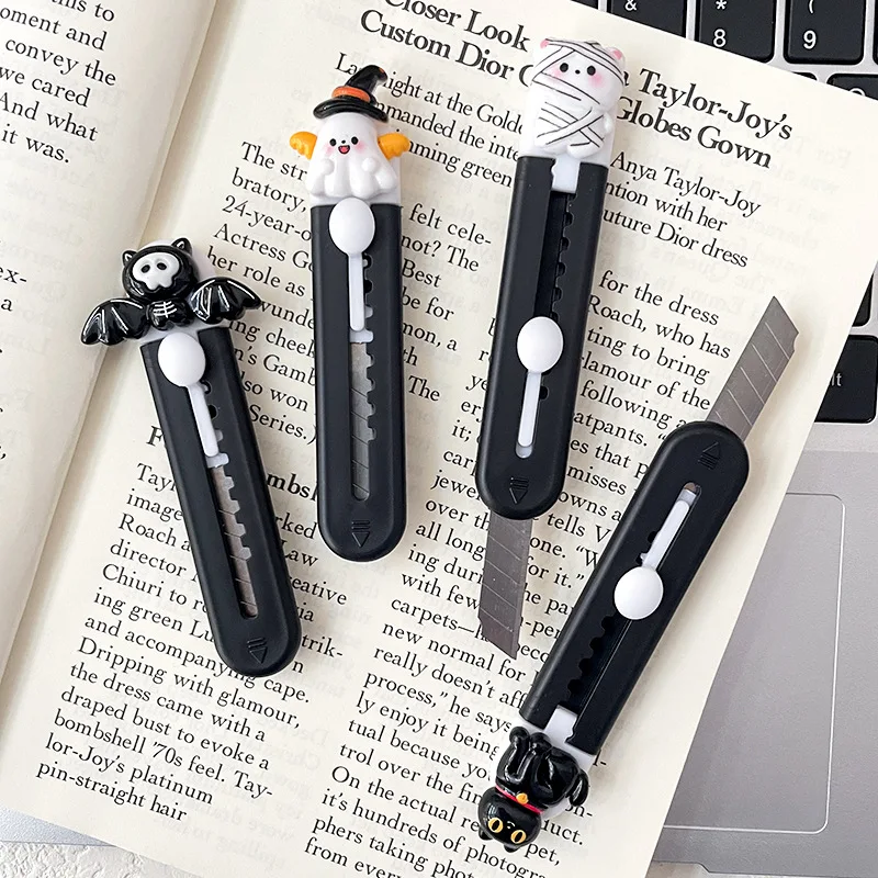 سكاكين فائدة قابلة للسحب سكين الهالوين فتاحة رسائل محمولة لقطع الورق المقوى أدوات مكتبية للمدرسة #1