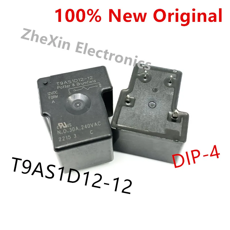 5PCS/Lot   T9AS1D12-24 、T9AS1D12-12  DIP-4  New Original Power Relay  SPST 30A   24VDC  1-1393210-8 、1-1393210-3