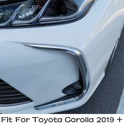 Chrome Front Bumper Fog Lights Foglight Lamps Cover Trim For Toyota Corolla 2019 - 2024 Carbon Fiber Style Exterior Accessories