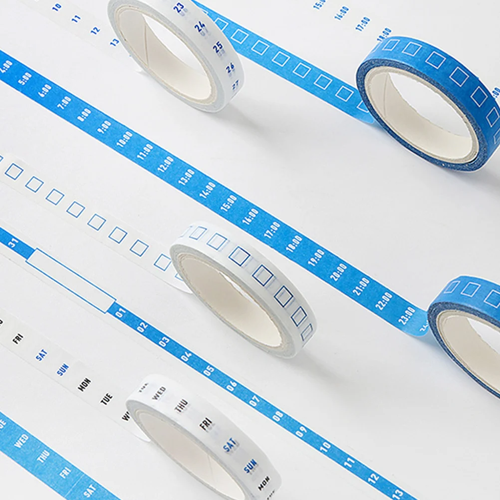 8 قطعة شريط إدارة الوقت تاريخ أسبوعي خطة كل يوم اشي اخفاء لزجة للمخطط المنظم سكرابوكينغ ملصق الجدول الزمني