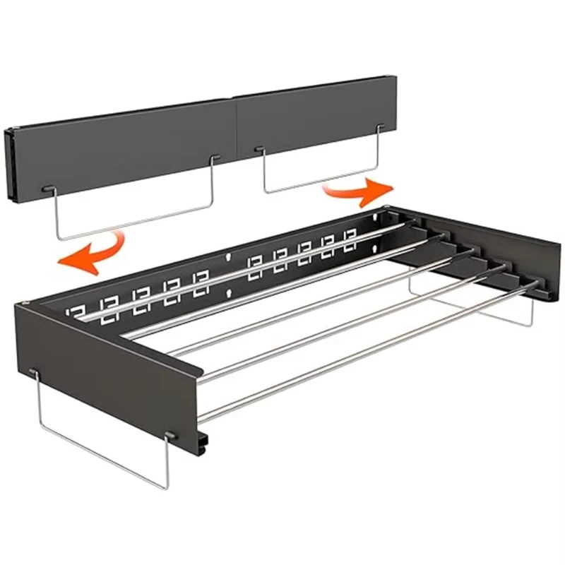 

New Design Wall Mounted Metal Folding Clothes Drying Rack Clothes Hanging Racks