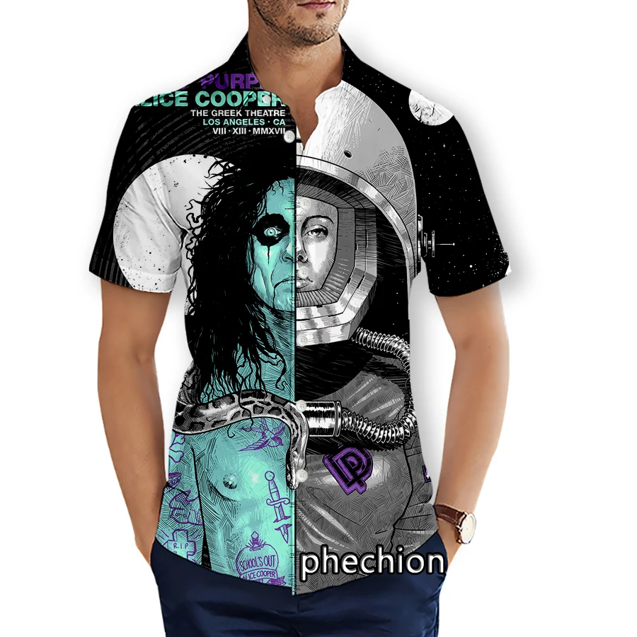 Summer Hawaiian Mens Short Sleeve Beach Shirts Deep Purple Band 3D Printed Casual Shirts Fashion Streetwear Men Tops X10