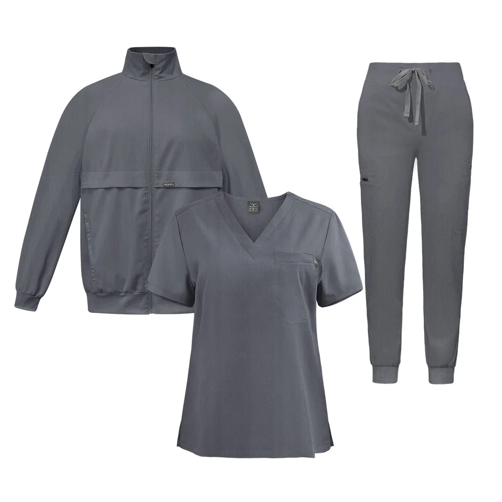 

Three-Piece Set Winter Thickened Comfortable Warm Long Sleeve Coat Surgical Gown Handwashing Clothes Medical Nurse Uniform For