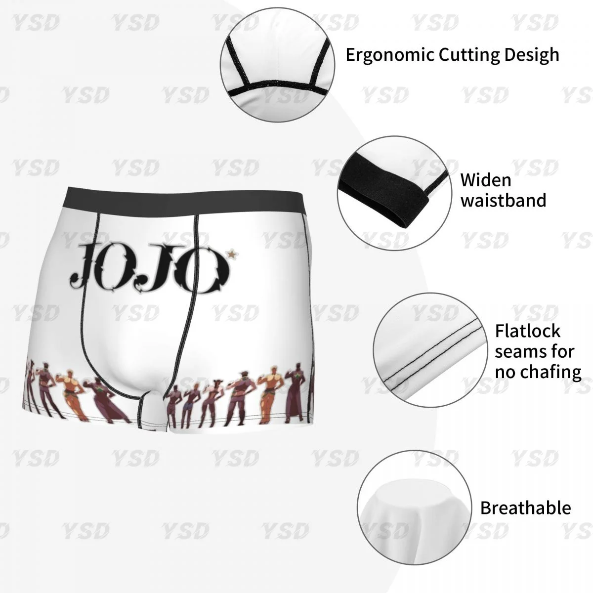 Jojo Bizarre Adventure Men's Boxer Briefs, Highly Breathable Underwear,Top Quality 3D Print Shorts Birthday Gifts