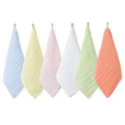 20x20cm Pure Color Baby Burp Cloths Boy Girl Gauze Square Handkerchief Child Bib Baby Multi-Purpose Scraf Reusable Cloth Wipes