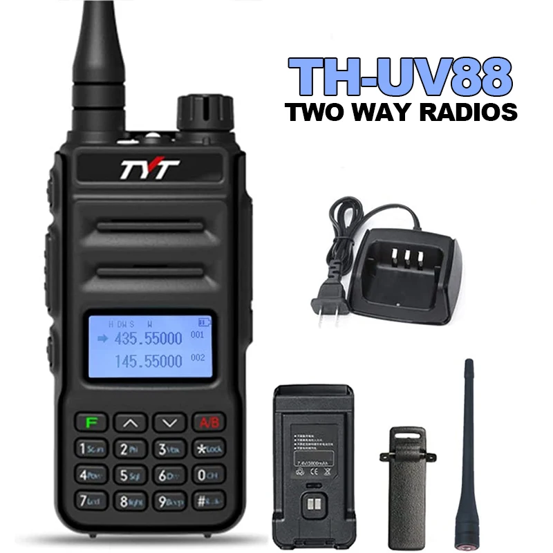 TYT Walkie Talkie TH-UV88 Two Way Radios 5W UV Dual Band 200CH Long Range Portable FM Radios Amateur Analog Transceiver TYT UV88