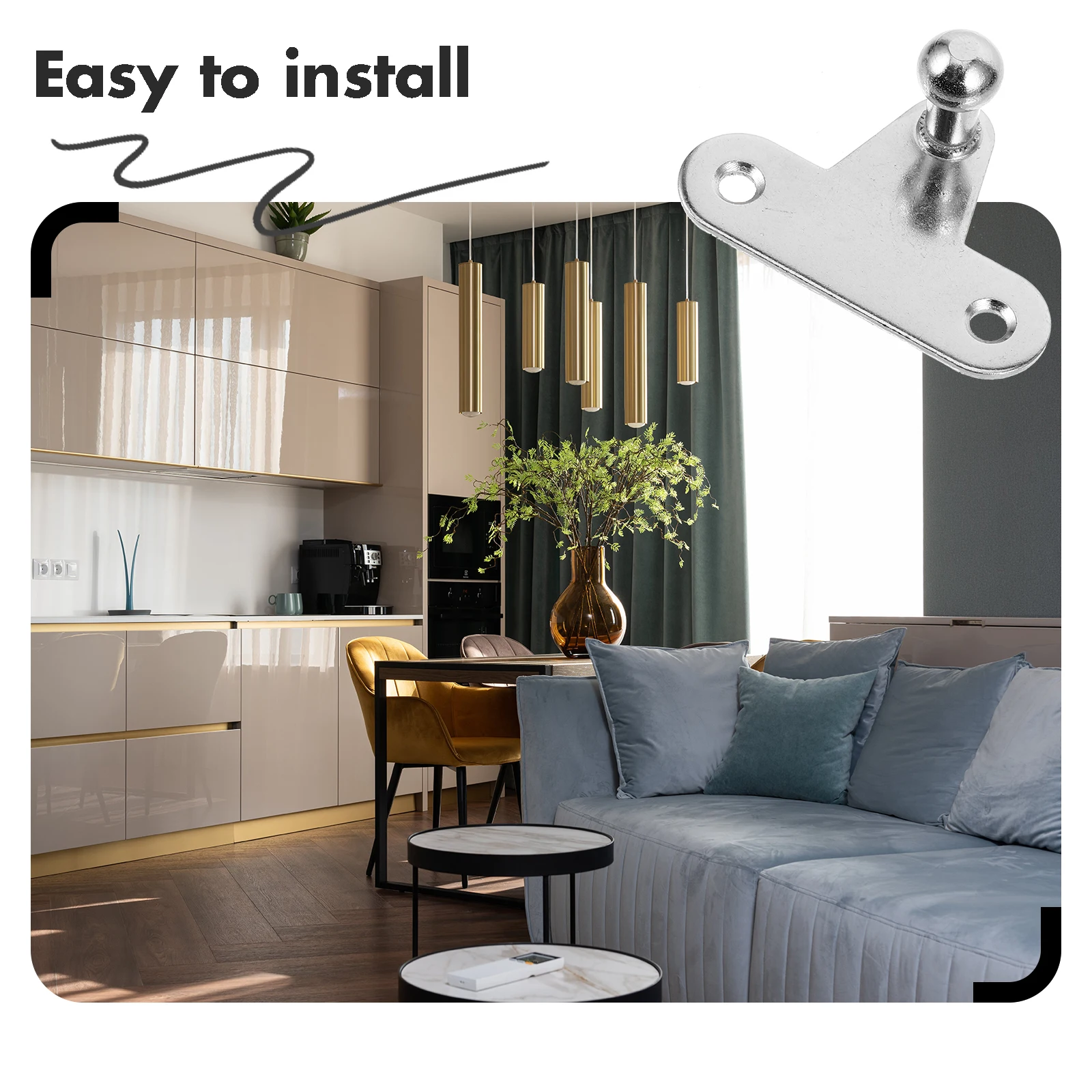 10pcs Hydraulic Accessories Durable Gas Spring Lift Support Mounting Brackets Furniture Hinges Cabinet Door