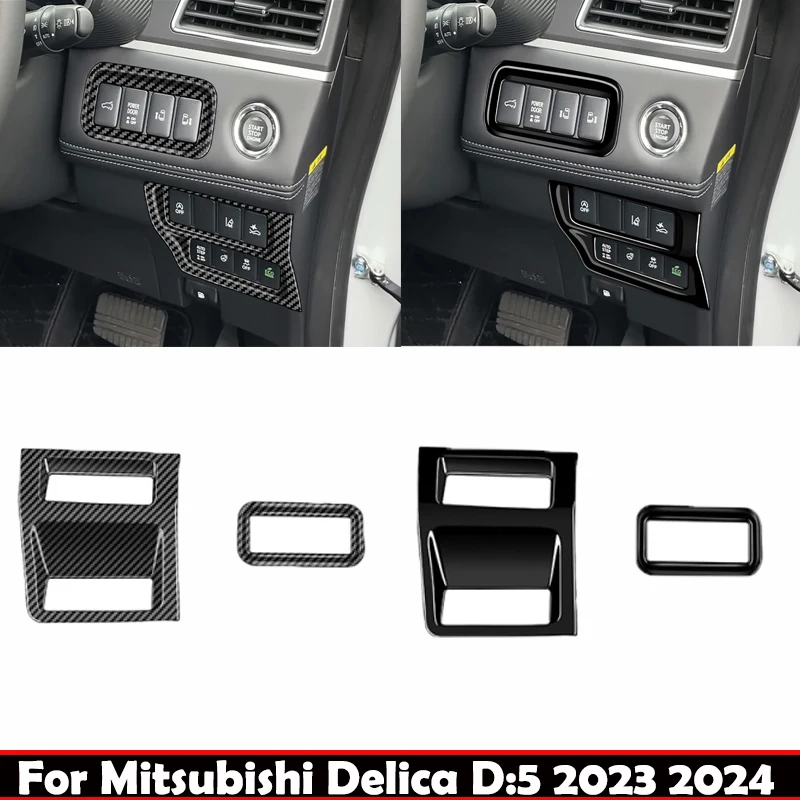 RHD For Mitsubishi Delica D:5 2023 2024 2025 Headlight Lamp Switch Button Panel cover driver's control  Frame Sticker Cover Trim