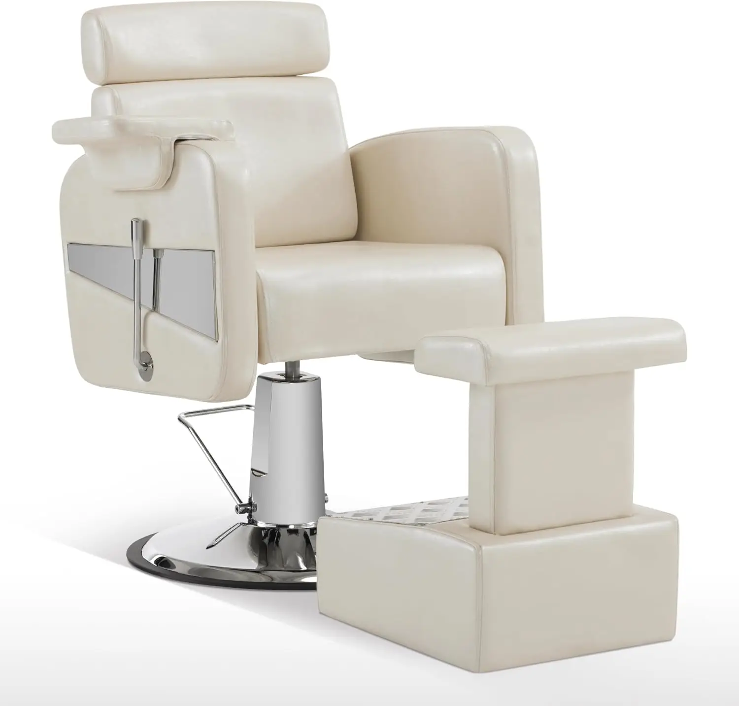 

All Purpose Barber Chair with Removable Footrest, Reclining Adjustable Swivel Hair Styling Salon Chair