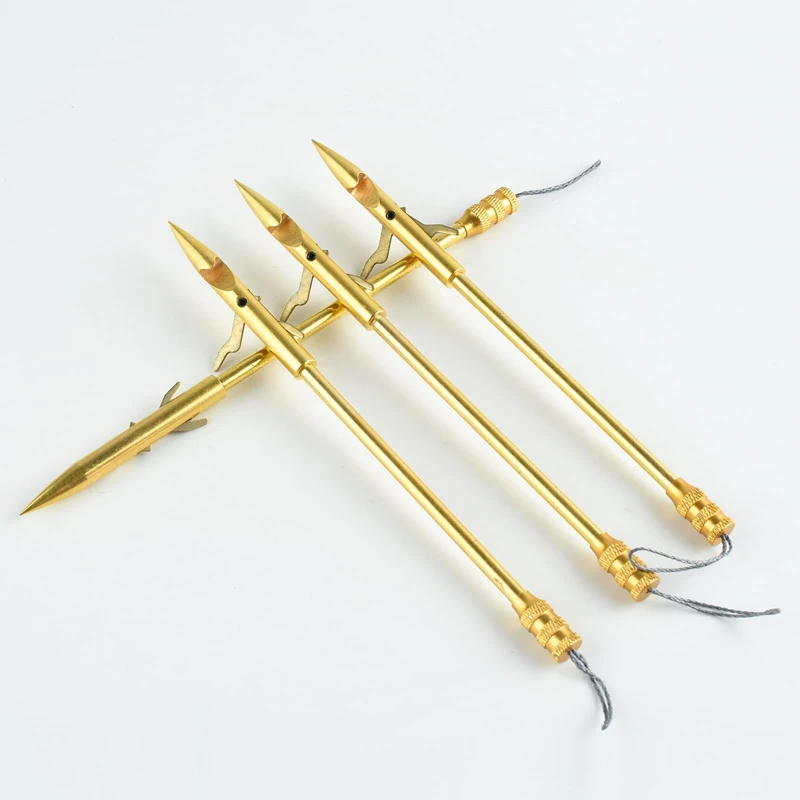 2pcs Fish Dart Stainless Steel Shooting Fishing Arrows Golden Catapult Fishing Dart Broadhead Arrowhead Tool дротики для рыбалки