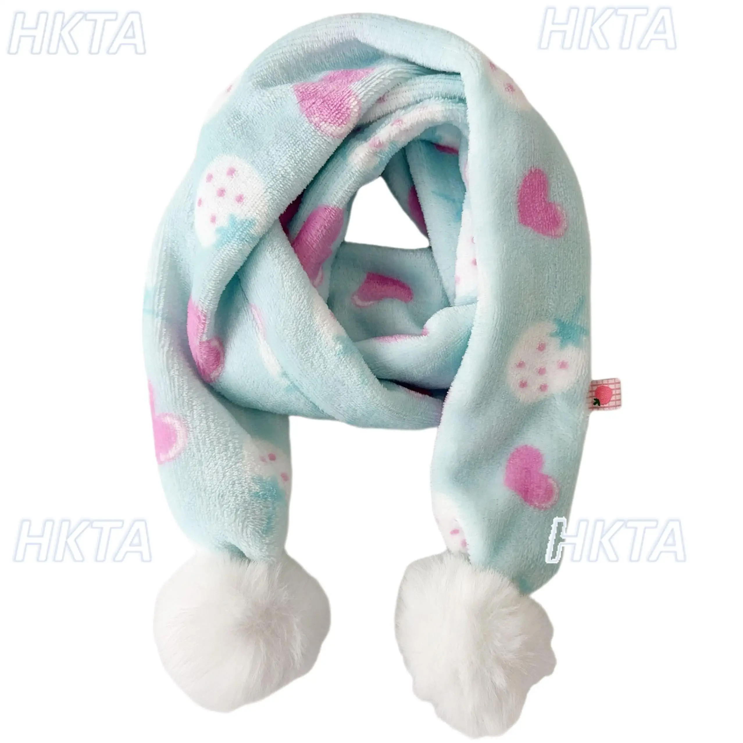 Y2K الحلو الخريف الشتاء جديد الفراولة الحب ندفة الثلج لطيف الكرتون وشاح دافئ شعر تنوعا الأوشحة الملابس والاكسسوارات النساء