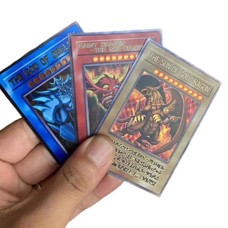 Yu-Gi-Oh Steel plate card 25th Egyptian God Comic version DIY Metal Flash Series Anime Game Collection Action Toy Figures Gifts