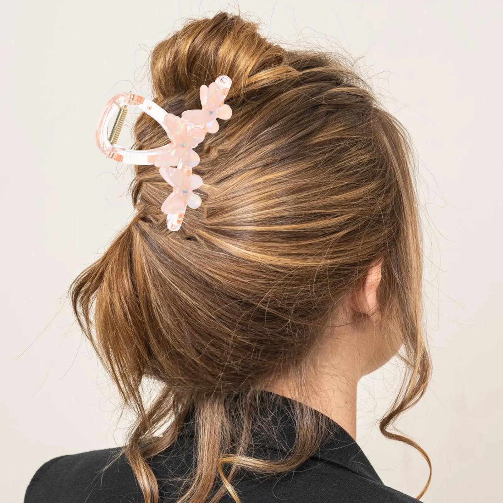 

2Pcs Butterfly Hair Claws PVC Non Slip Decorative Clips for Thick Long Hair Styling Accessories Large Jaw Clamps for Women Party