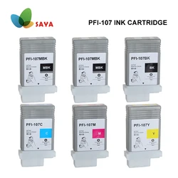 PFI-107 PFI107 PFI 107 130ML Compatible Ink Cartridge With Chip For Canon IPF-670 IPF-680 IPF-685 IPF-770 IPF-780 6 Pieces / Set