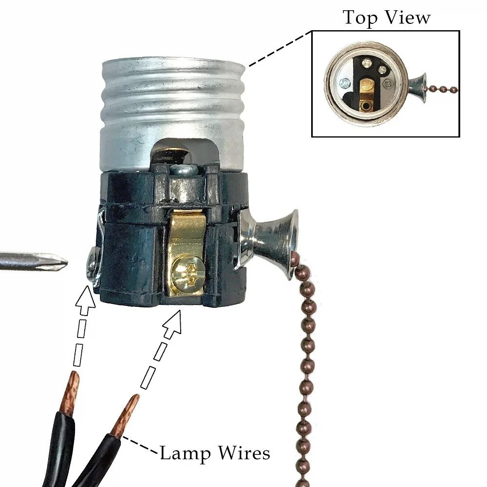 Support de Lampe Rétro en Laiton, Douille Vintage Edison, Suspension en Cuivre, Vis d'Éclairage, Base d'Ampoule LED, JOSwitch