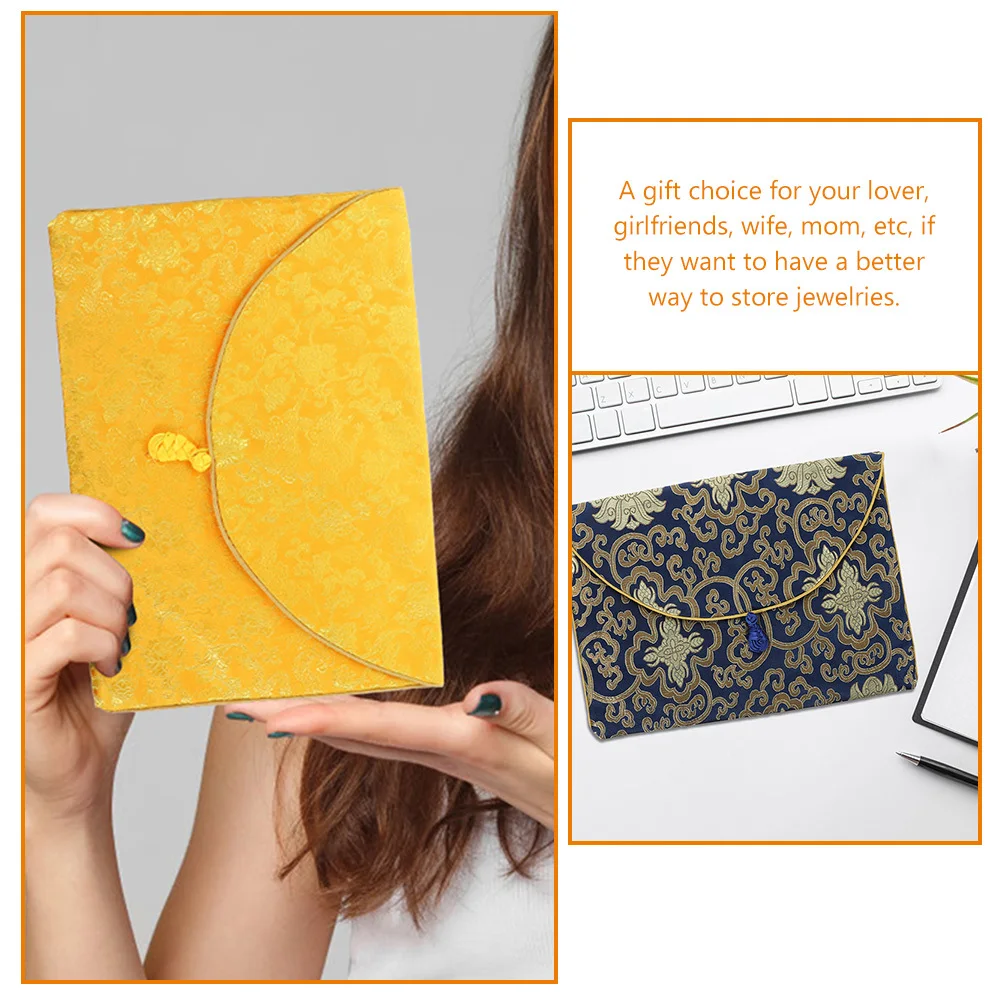 2 قطعة الكتب البوذية الحقيبة التطريز الديباج تخزين ملابس حقيبة مجوهرات المنظم أشتات كتاب التفاف حاوية هدية صغيرة #6