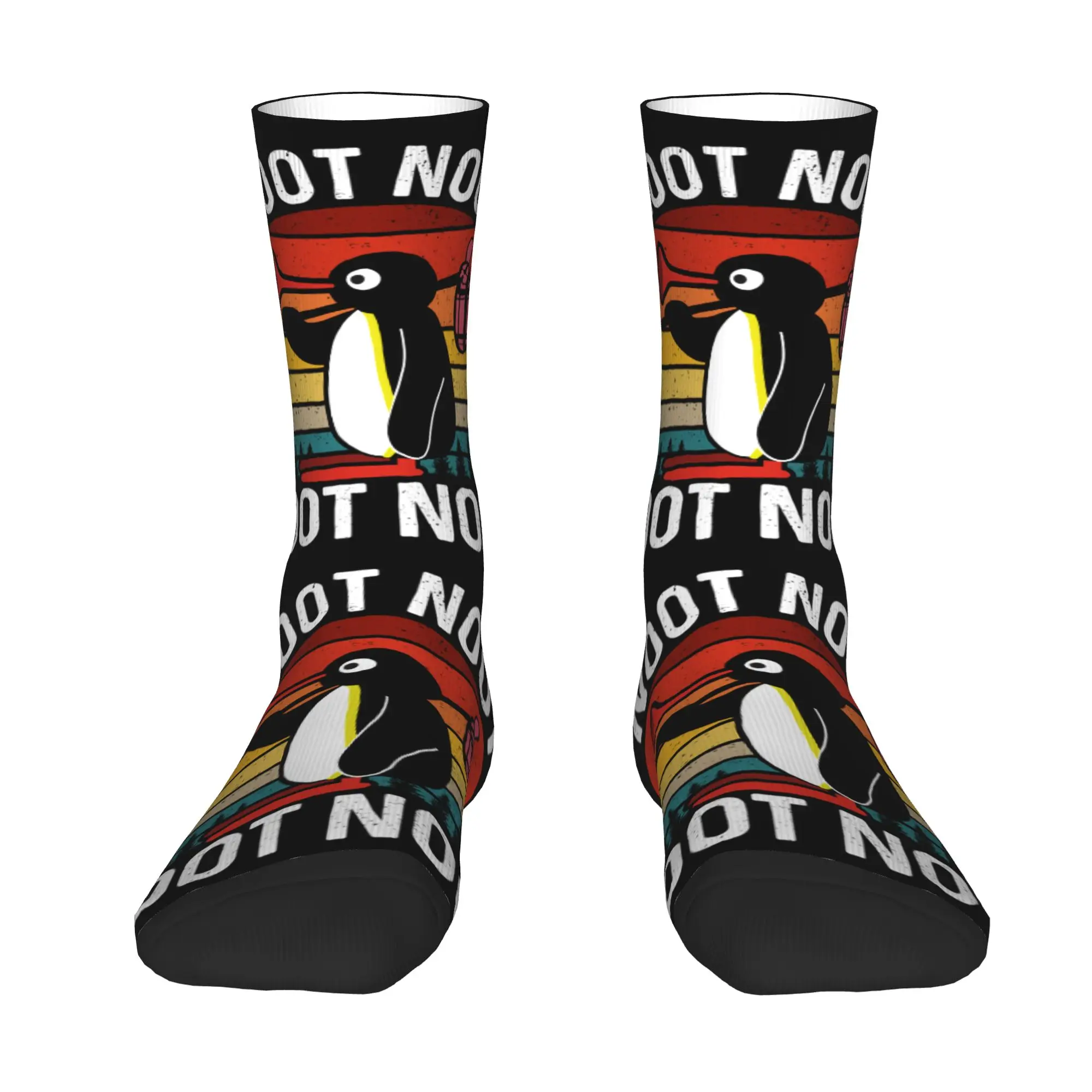 Custom Cool Funny Meme Pingu Noot Noot Socks Women Men Warm 3D Printing Cartoon Penguin  Basketball Sports Socks