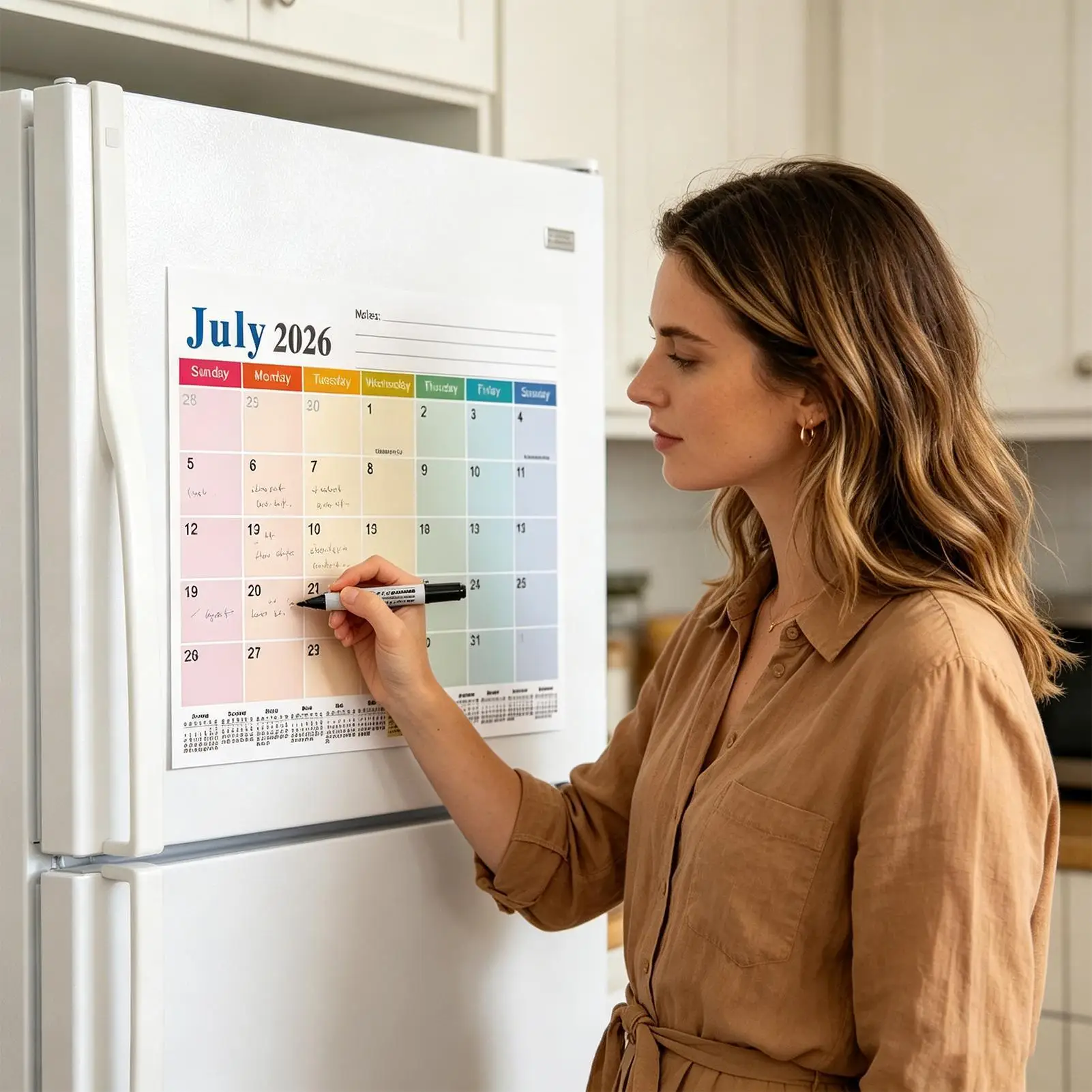 

Fridge Calendar Magnet 18 Month Agenda Planner 2026-2027 Magnetic Calendar For Refrigerator For School Traveling Work Apartment