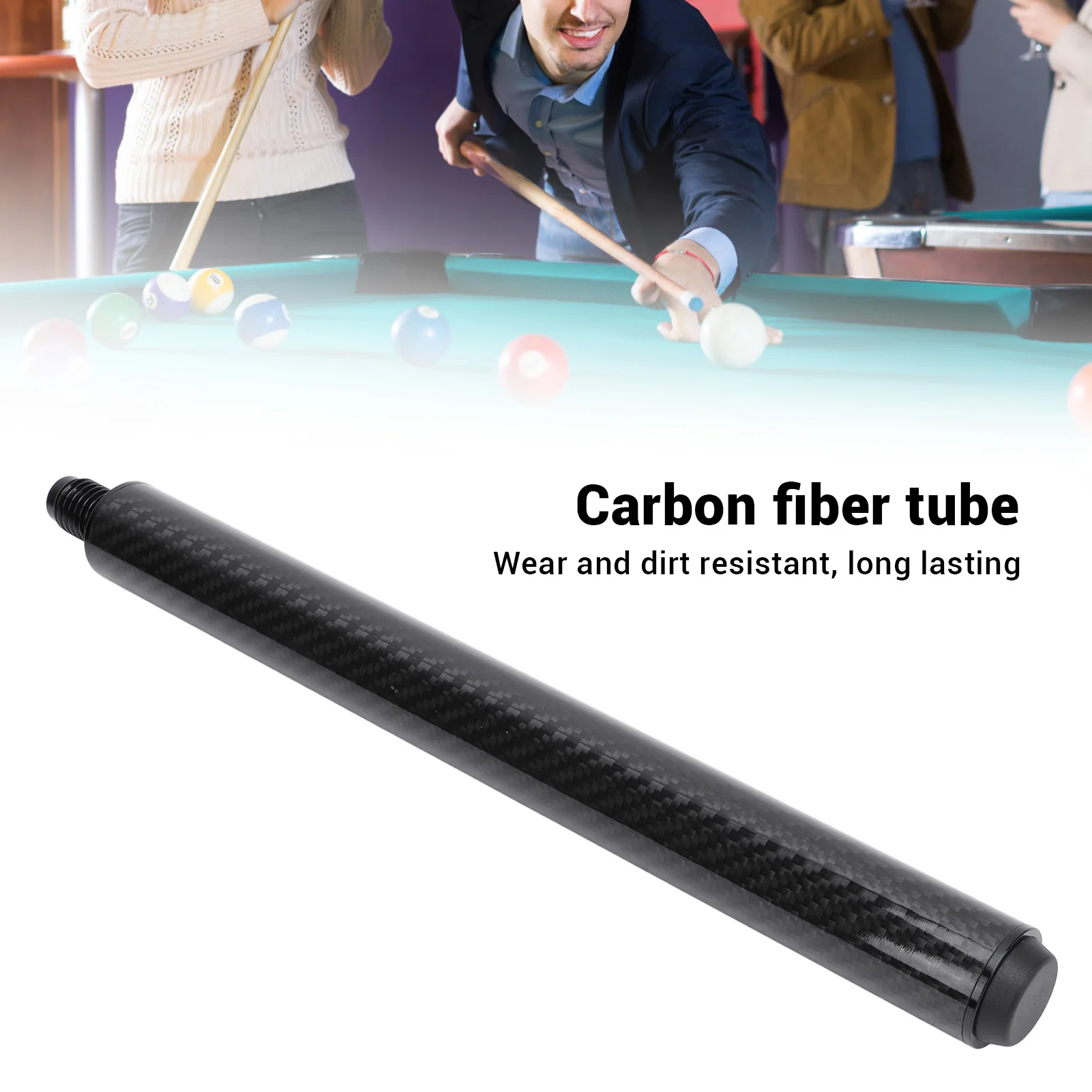 12in Pool Cue Extension Carbon Fiber Lightweight Billiard Pool Stick Extension for Cuetec Billiard Cue