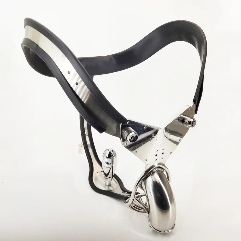 Male Stainless Steel Silicone Chastity Belt Fully Enclosed&Breathable Cock Cage Panties Underwear BDSM Bondage A Styleman Device