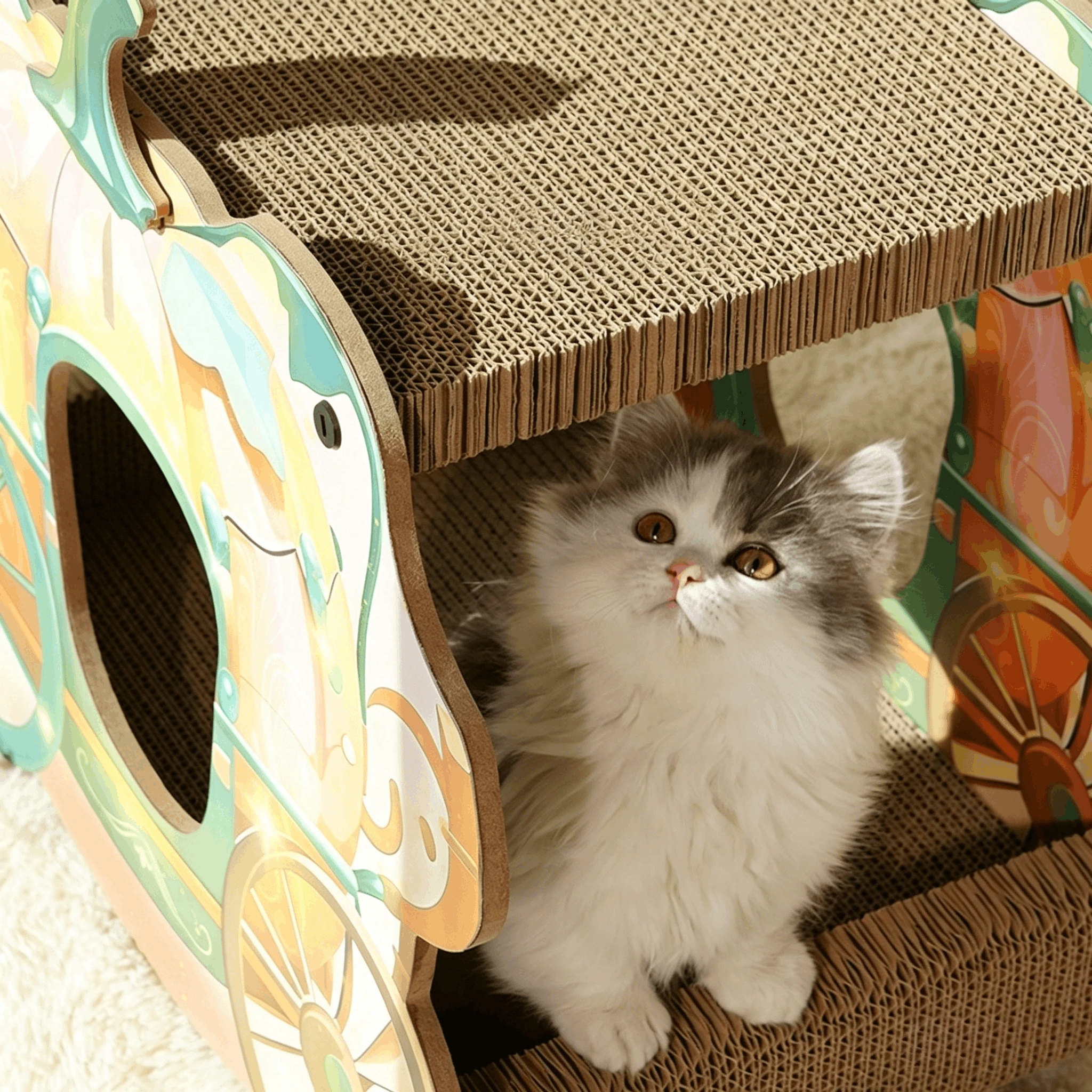 Rascador carruaje calabaza para gato de interior - imagen 5