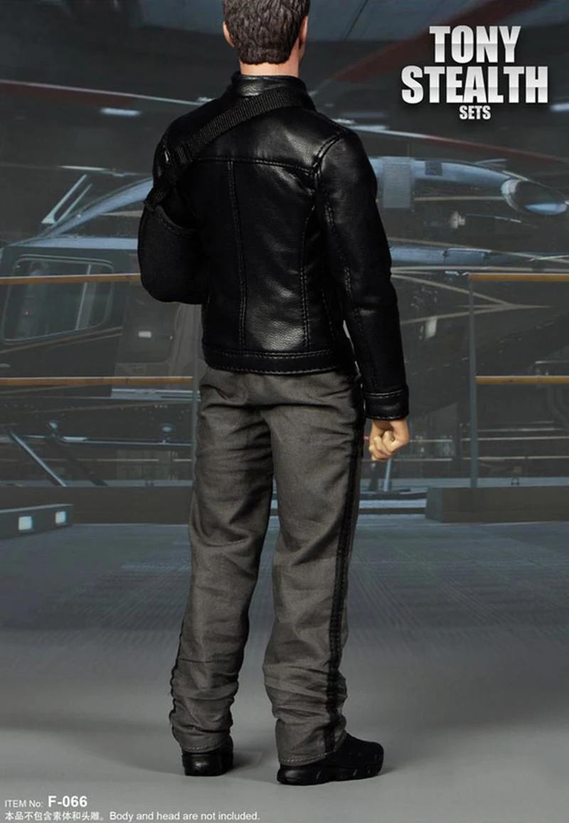 in Stock 1/6 Tony Stealth Suit Set Soldier Clothes Head Sculpt Carving Model Fit 12\'\' Male Action Body Doll Hobby Collection