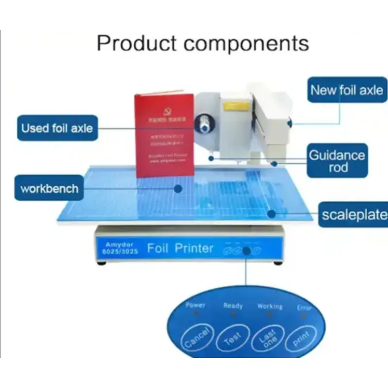 2026 DB-8025 Digital Computer Control Hot F oil Stamping Printing Machine 3025 for Diary,Notebook,Leather,Paper Bag
