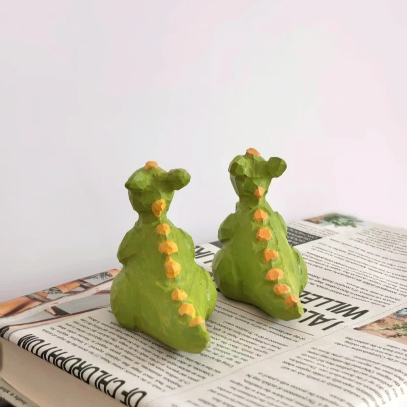 جميل ديناصور الخشب النحت الجدول البيت التماثيل مخلوق ما قبل التاريخ هدية عيد ميلاد يدويا زينة علم الحفريات #3