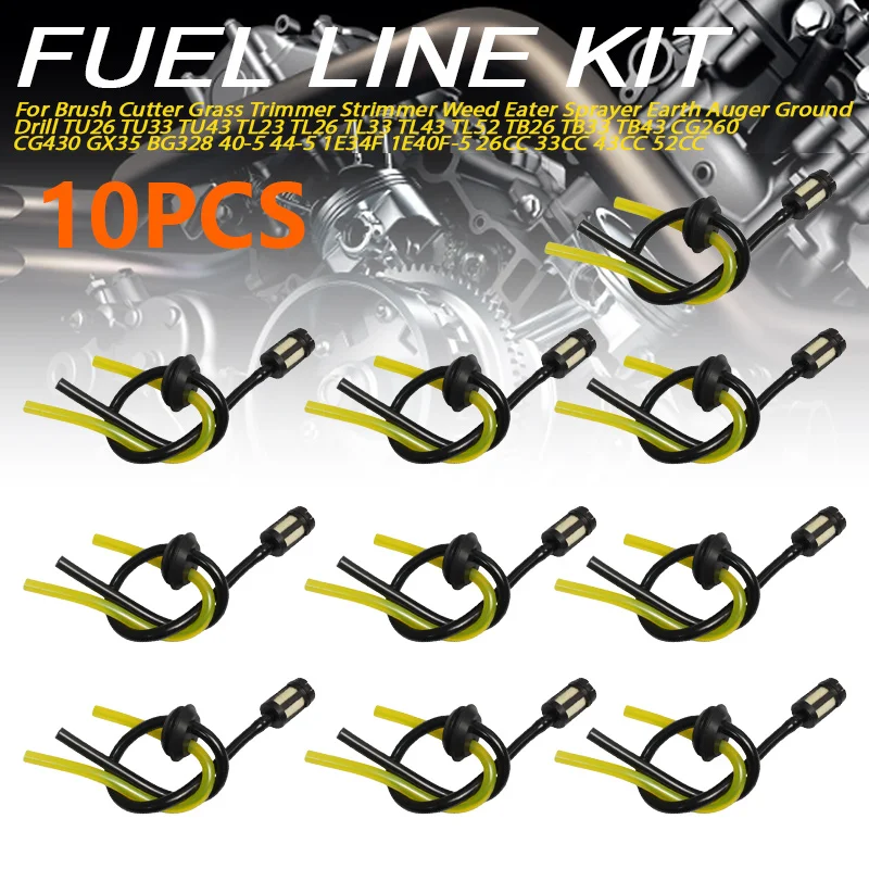 

Fuel Line Filter Kit Fuel Tank Grommet 1/3/5/10PCS for Brush Cutter Strimmer TU26 TL43 TB43 TL52 43CC 52CC
