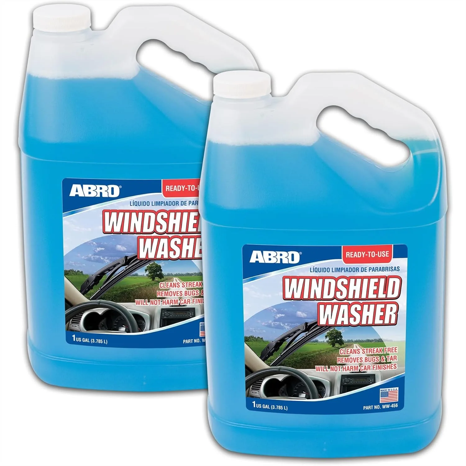

Windshield Cleaner 1 Gallon Pre-Mixed for Streak-Free Shine, Removes Bugs & Tar