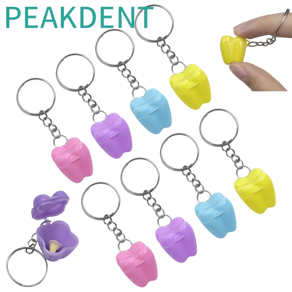 

50Pcs Baby Tooth Box with Keyring Tooth Shape Kids Milk Teeth Storage Cases Child Deciduous Tooth Organizer Newborn Gift Box