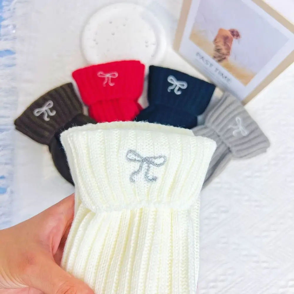 Fashion Bow Leg Warmer Warm Foot Cover Long Socks Knitted Heap Heap Socks Girls