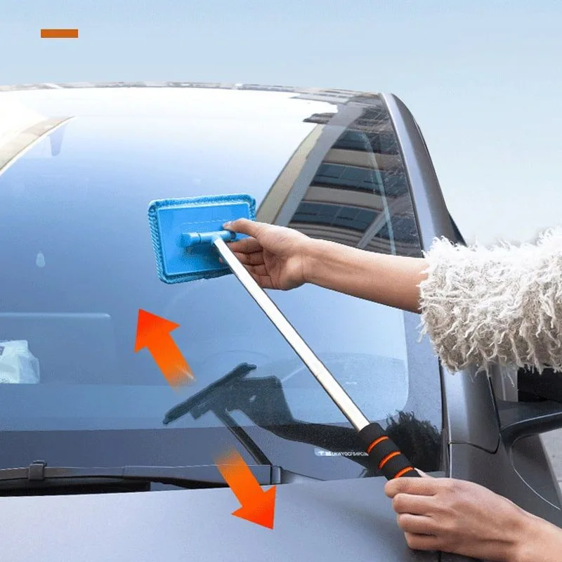 Telescopic Window Glass Cleaner Car Windshield Cleaning Brush Car Window Cleaner Window Scraping Mist Eliminator Microfiber