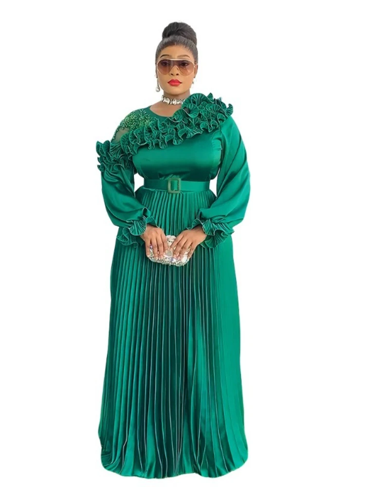 

Африканские вечерние платья больших размеров для женщин, новинка 2023 года, модное свадебное вечернее платье Дашики Анкара, элегантное мусульманское платье макси в Турции