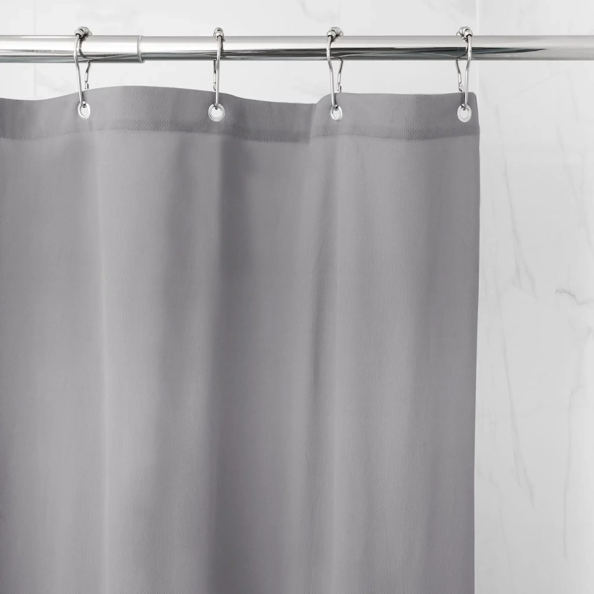 Waterproof Ultimate Shield Gray Fabric Shower Curtain Liner, 70" x 72"