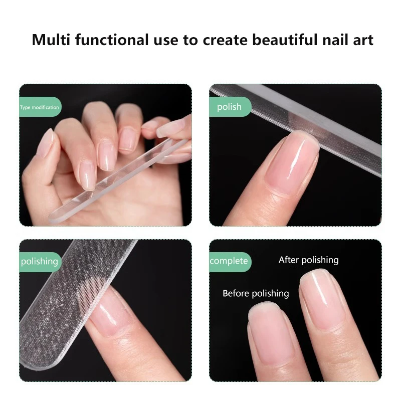 Nano Crystal Glass Nail File Tools Natural Nails Polishing Shiny Nail Sand Strips Sword Fingernail Files With Sharp Pointed Tip