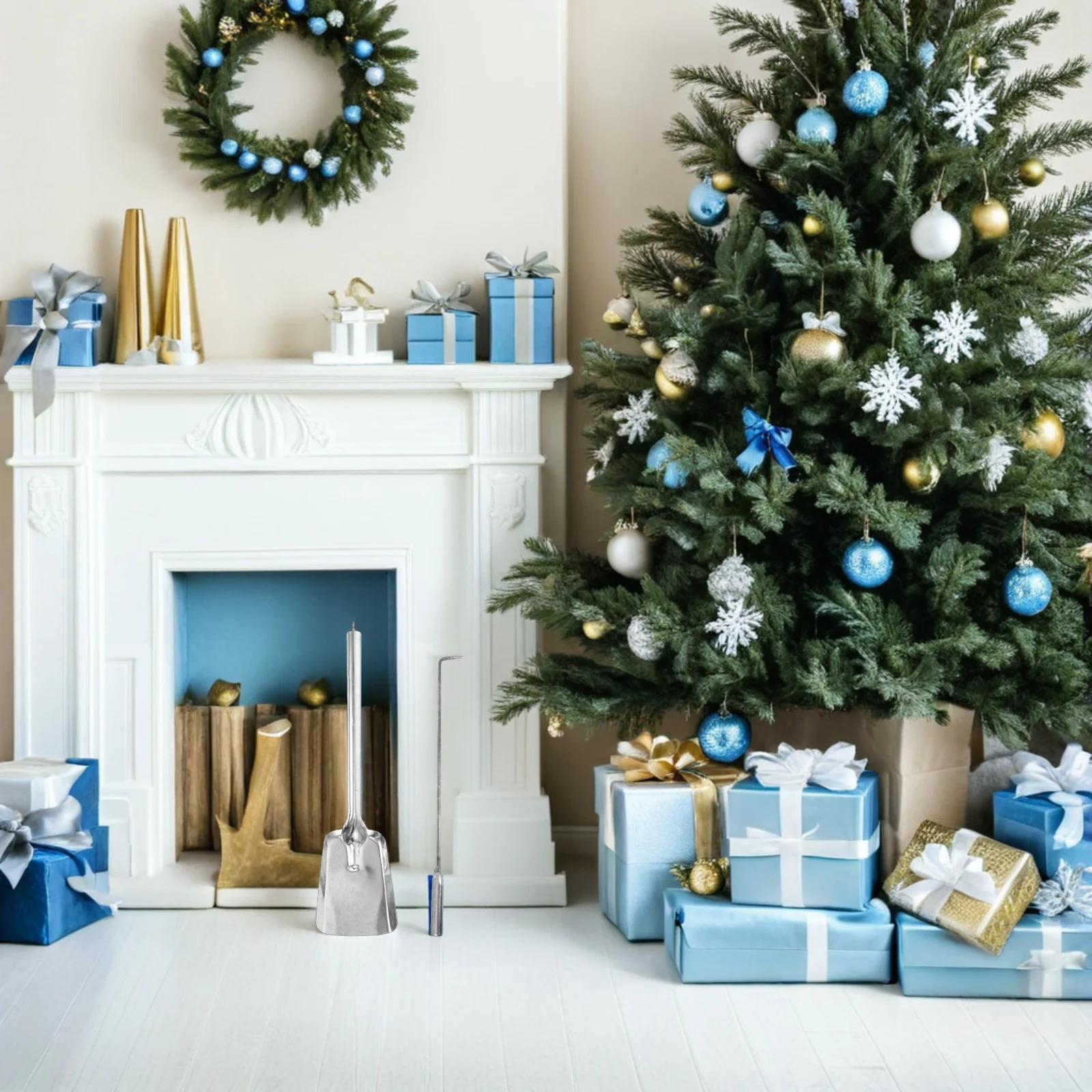 

3Pcs Fireplace Tools Heavy Duty Iron Ash Shovel Fire Tongs Hooks for Wood Burner Grill Cleaning Fire Tools for Wood Burner and