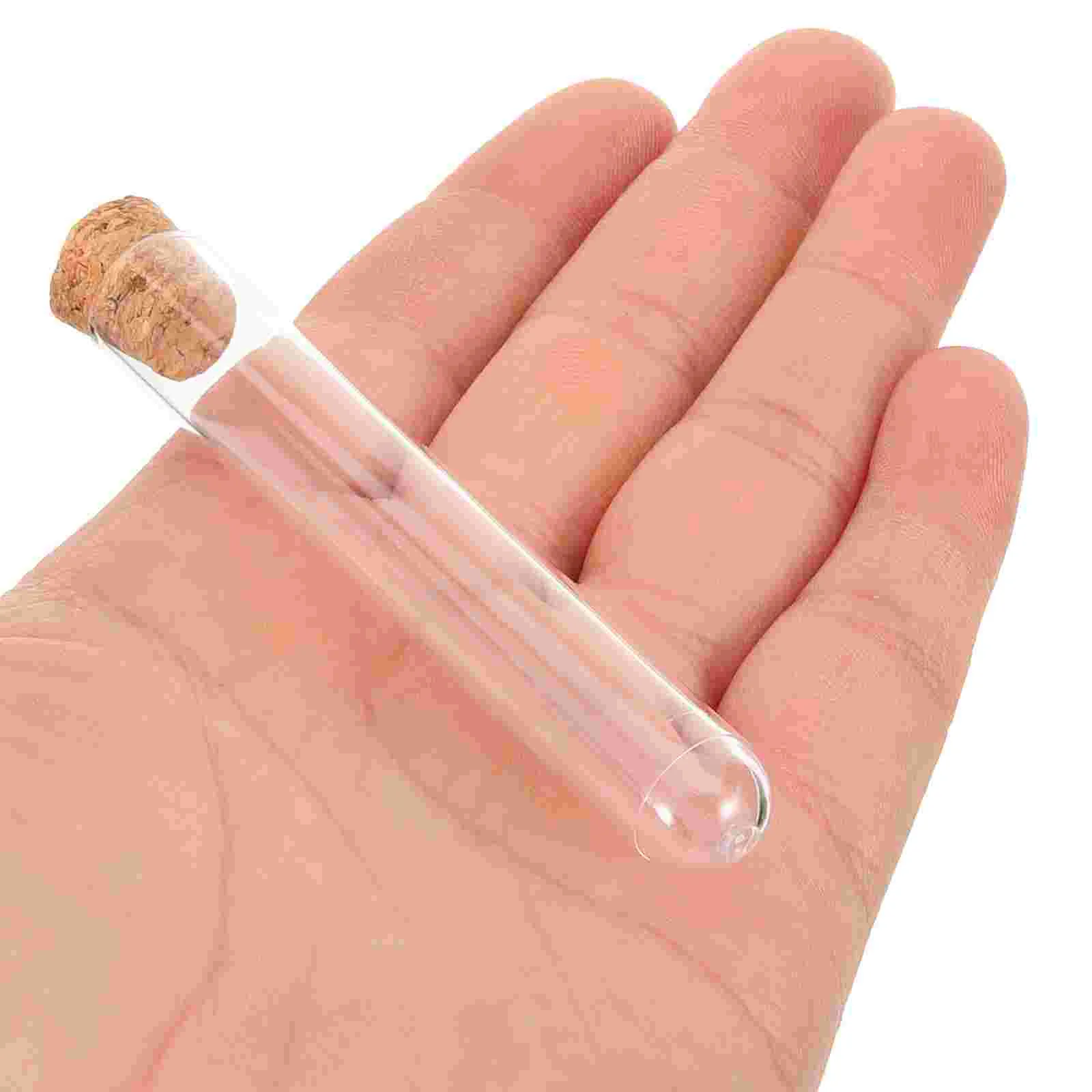 30PCS Clear Test Tubes with Cork Stoppers Plastic Test Bottle Storage Bottle for Scientific Experiments