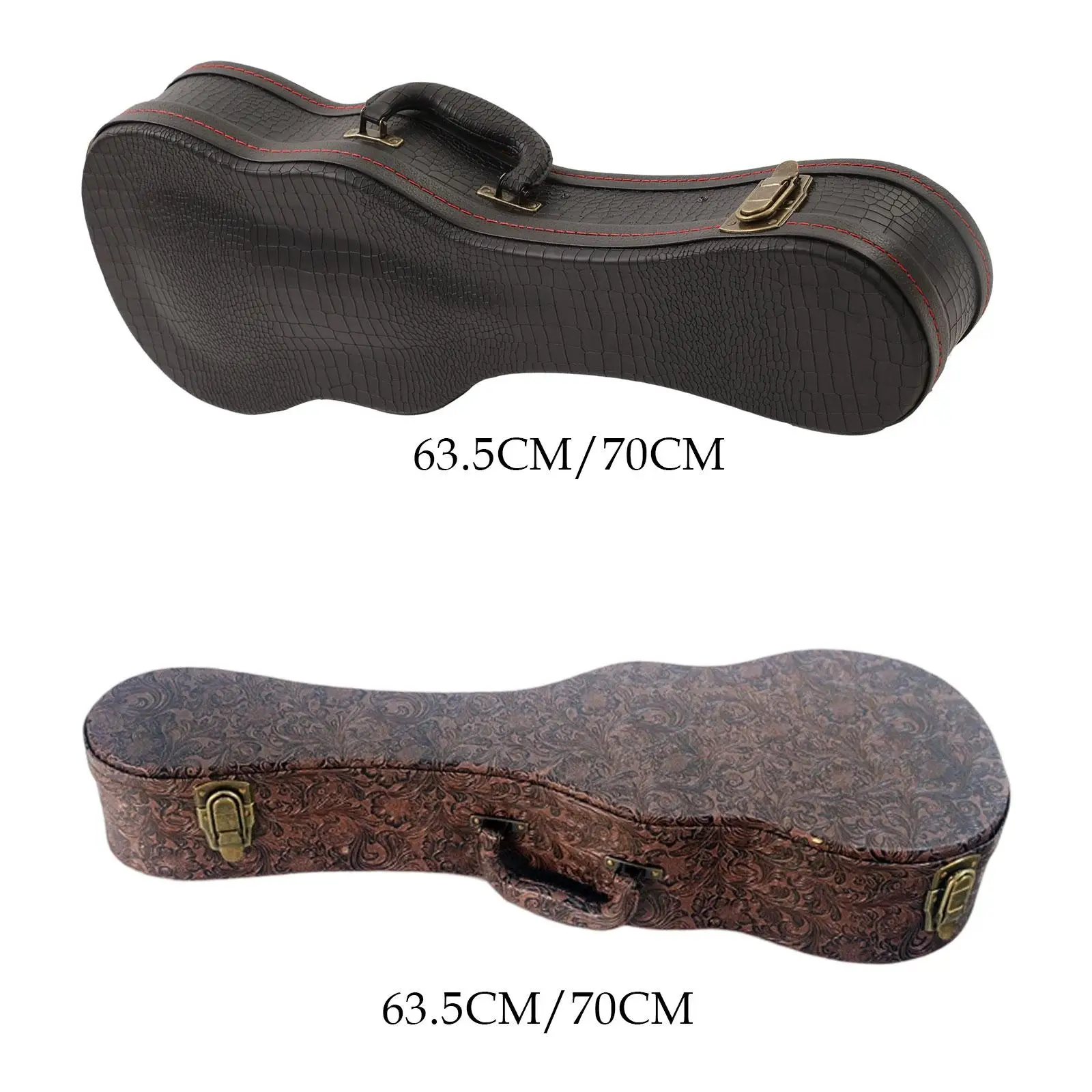 

23/26-дюймовый жесткий чехол для укулеле, водонепроницаемая портативная сумка из искусственной кожи, плюшевая внутренняя сверхмощная защита для путешествий с ручками